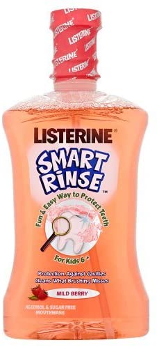 Listerine Smart Rinse Mouthwash for Kids 6+, Mild Berry, 500 ml